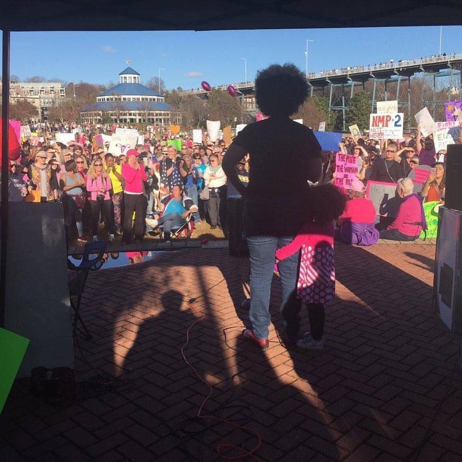 Speaking to a massive crowd